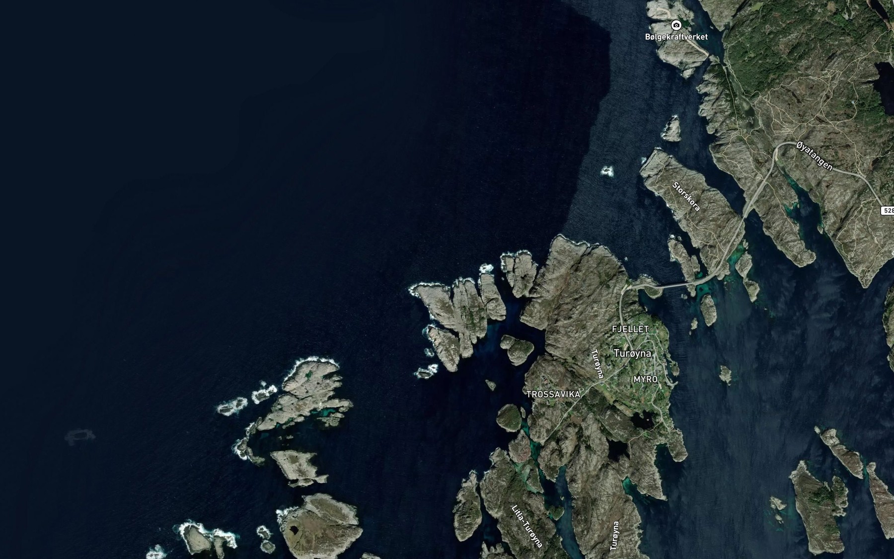 Satellite map of the Vestgjona