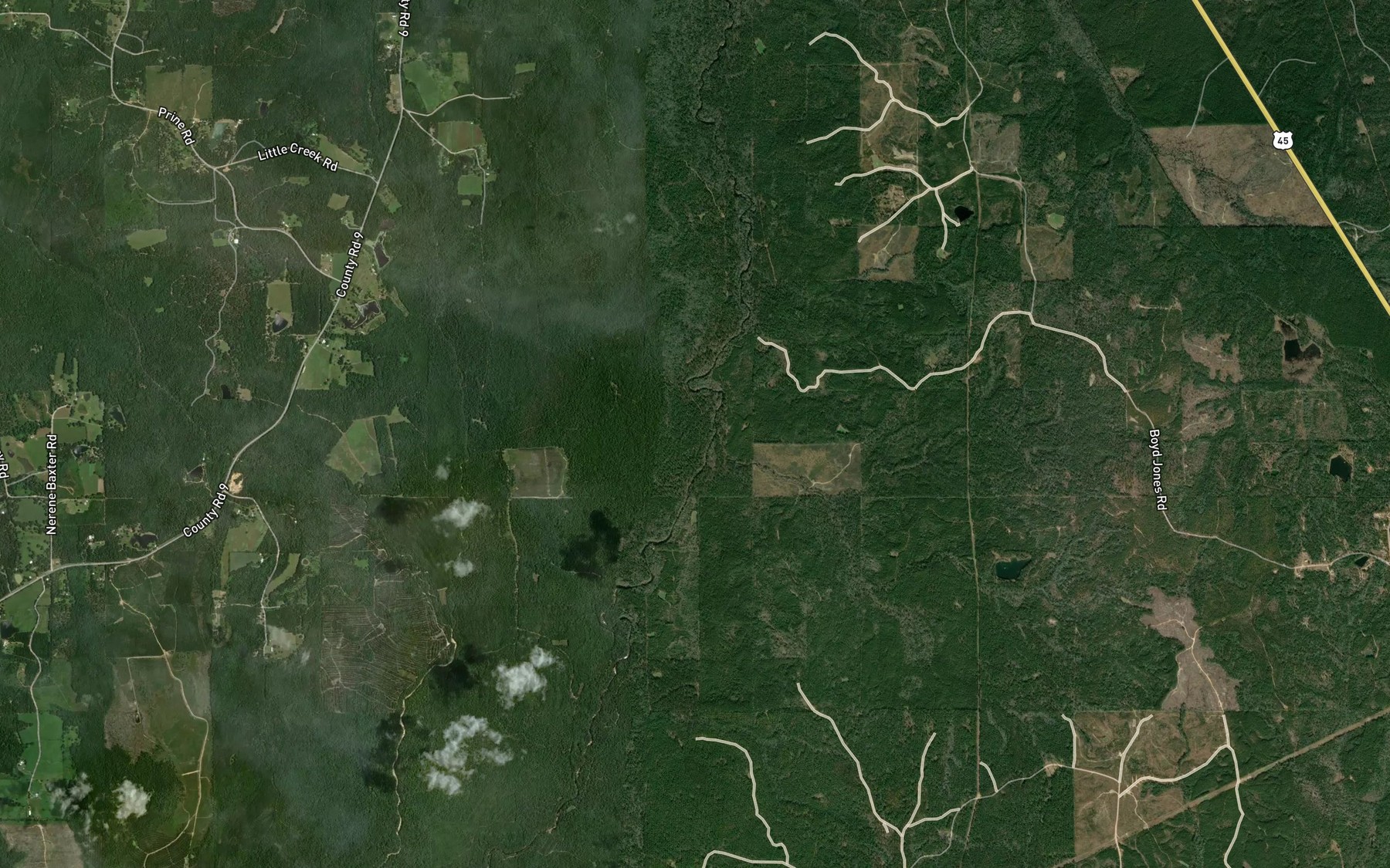 Satellite map of the Deer Creek