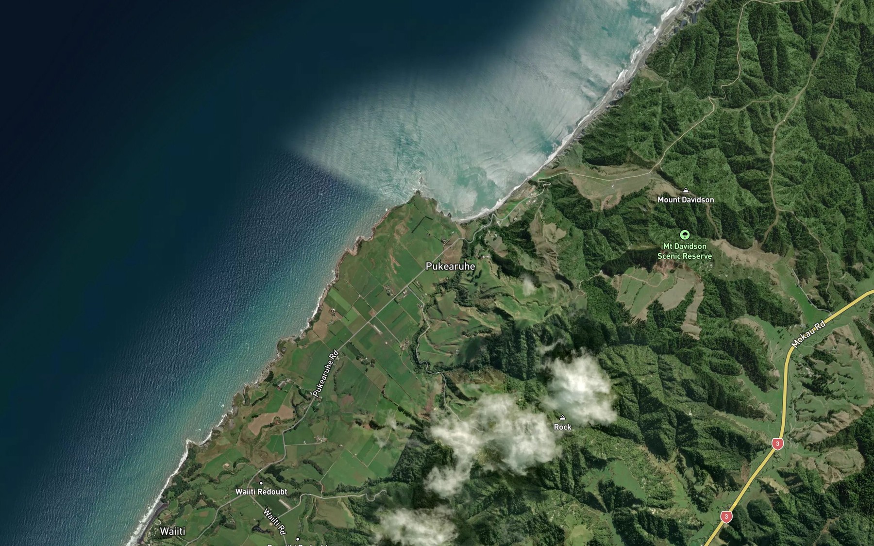 Satellite map of the Waikaramarama Stream