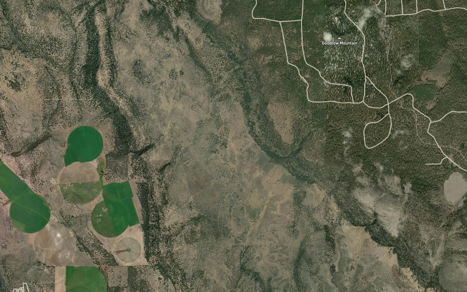 Satellite map of the Williams Reservoir