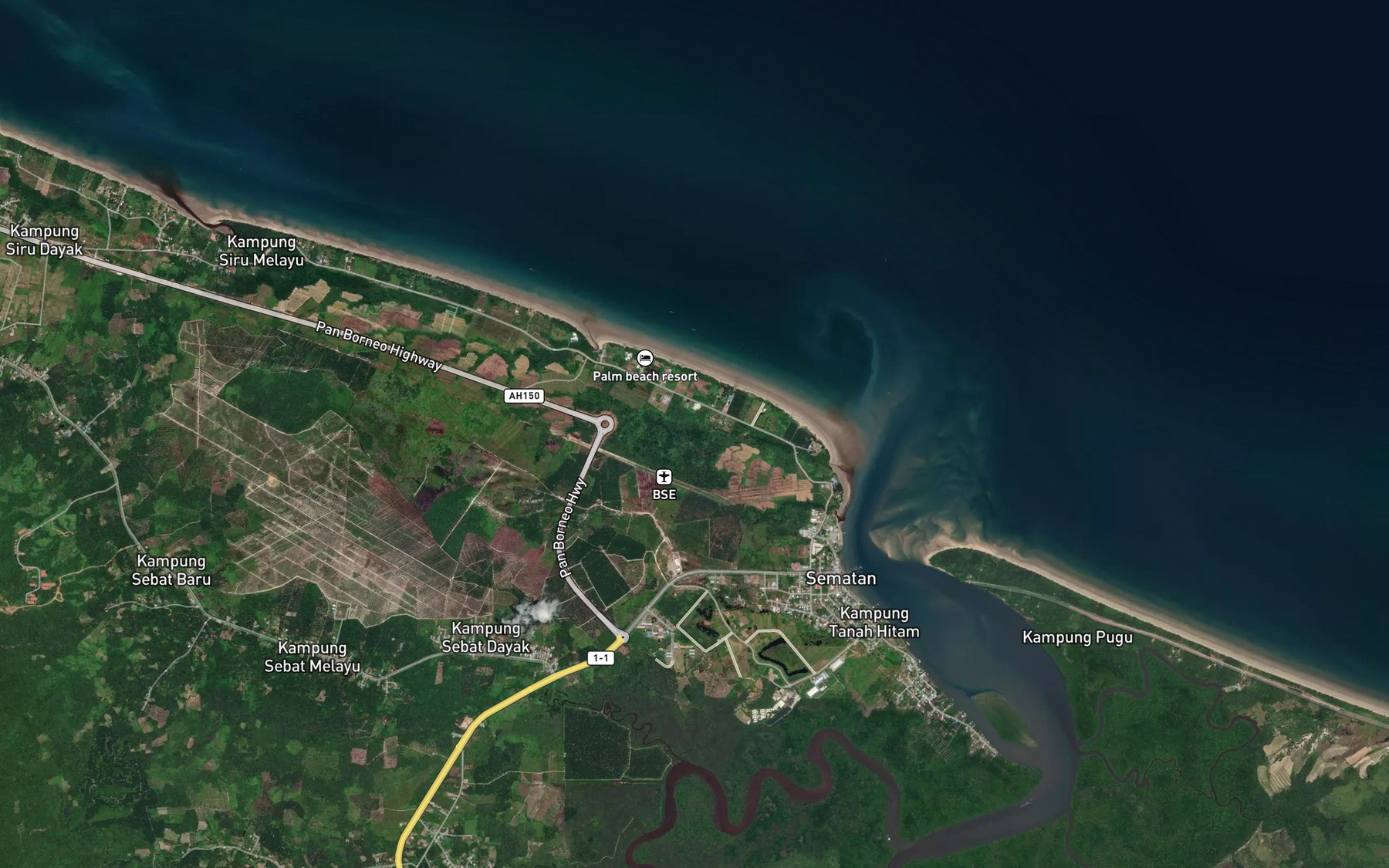 Satellite map of the Sungai Seru Kechil