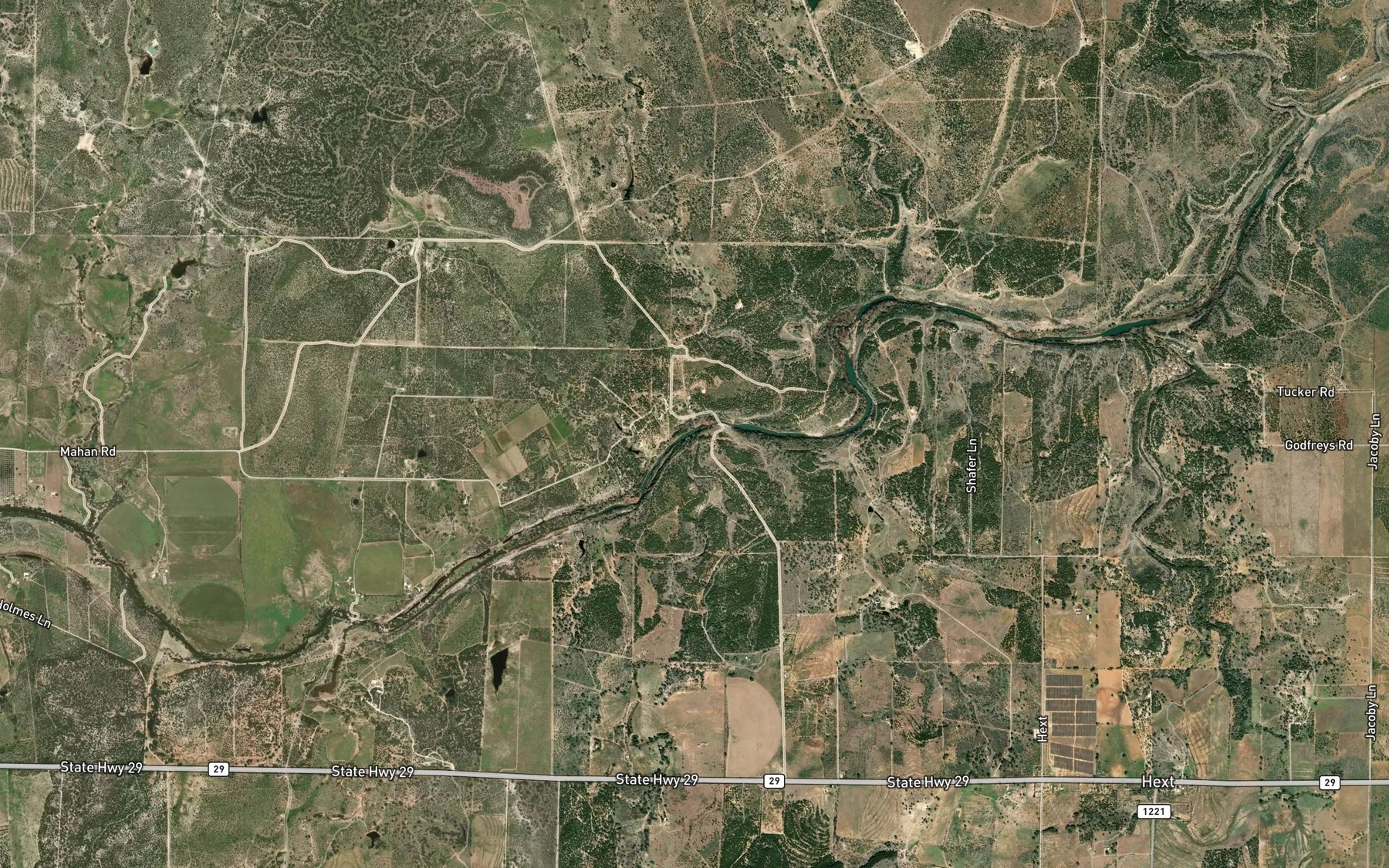 Satellite map of the Twomile Creek