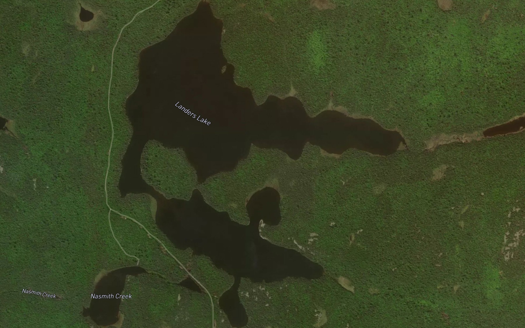 Satellite map of the Landers Lake
