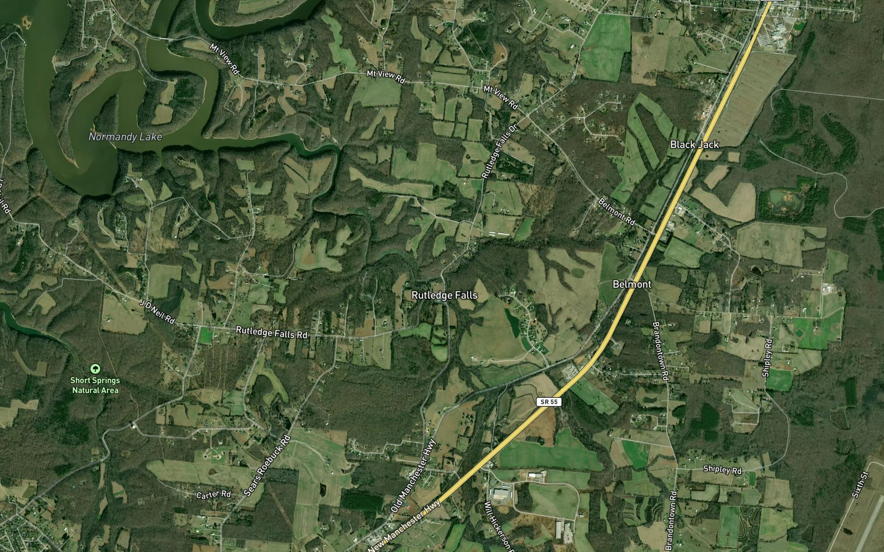 Satellite map of the Wiley Creek