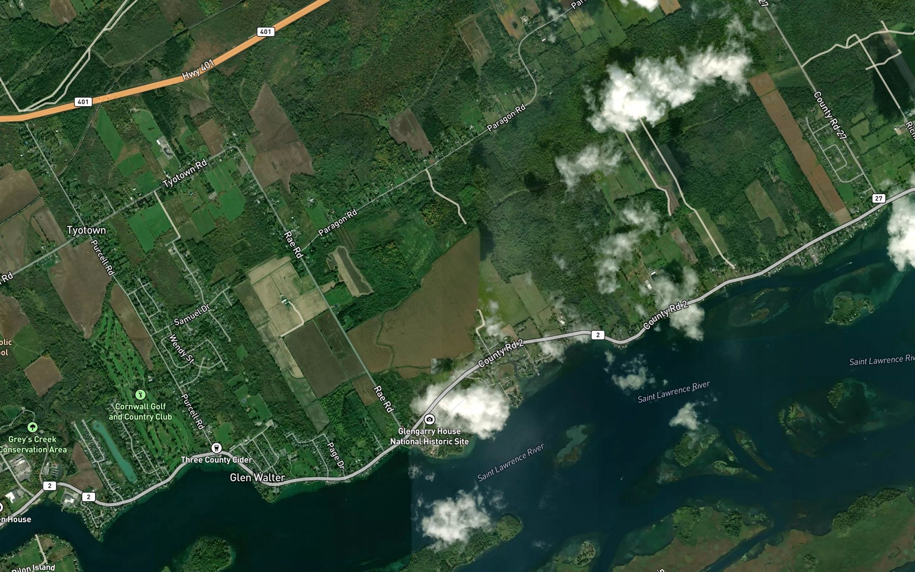Satellite map of the Oliver Magee Drain