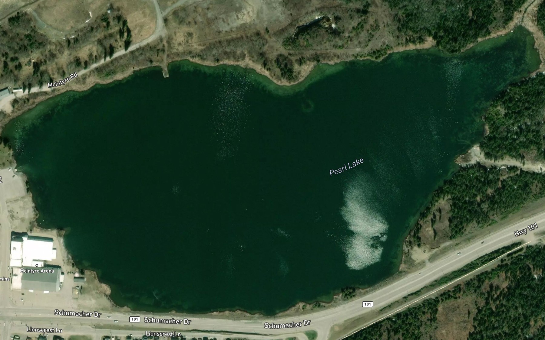 Satellite map of the Pearl Lake