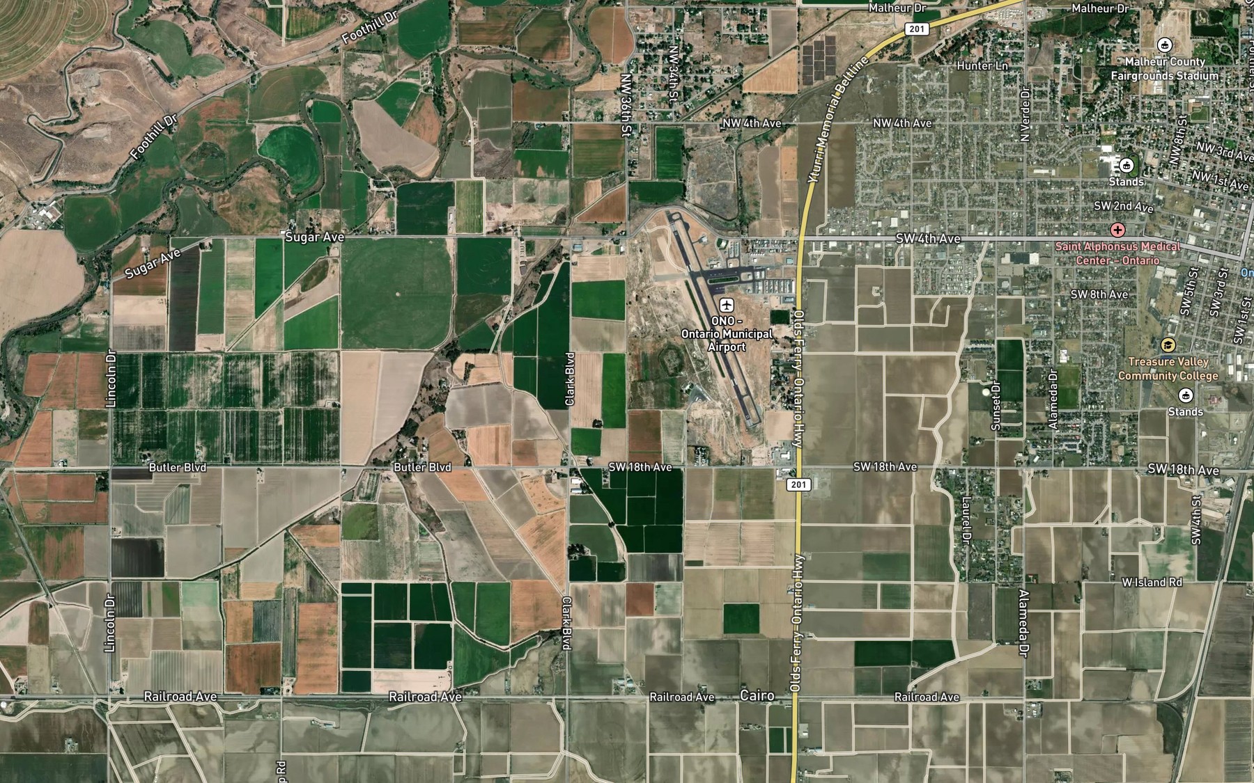 Satellite map of the Halliday Drain