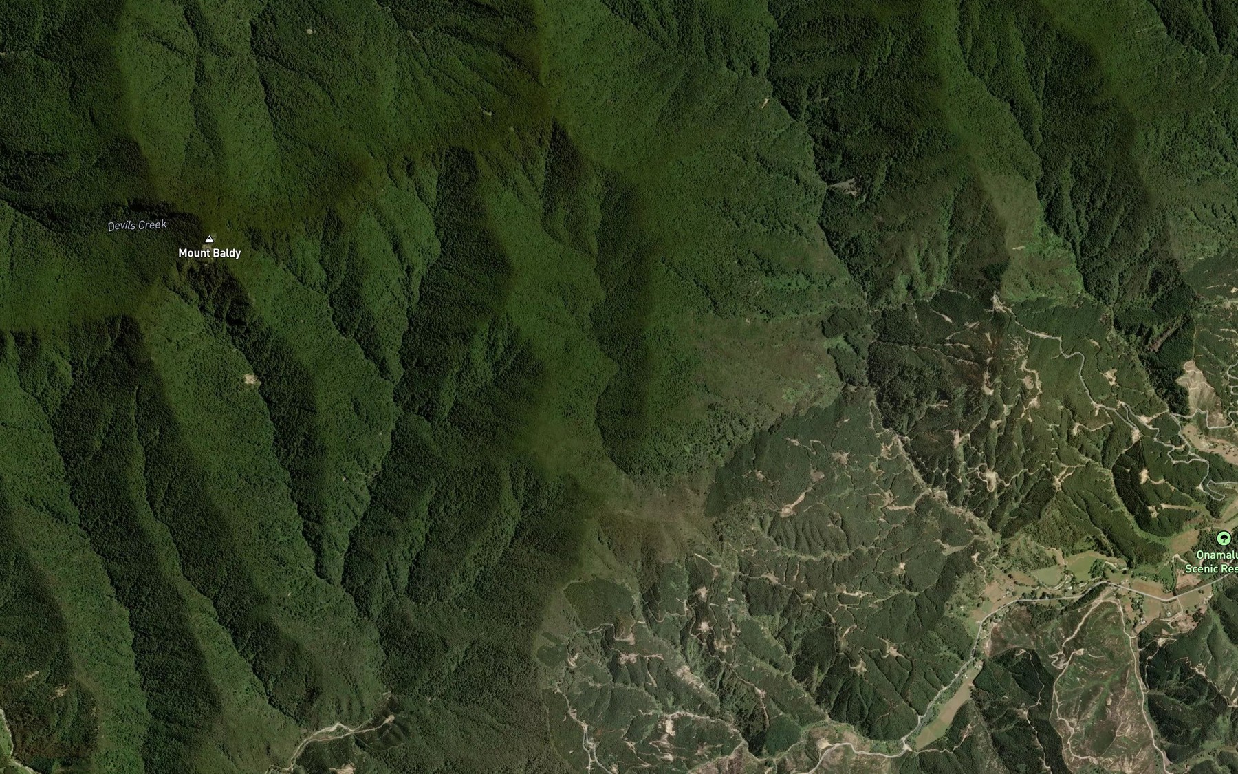 Satellite map of the Appletree Creek