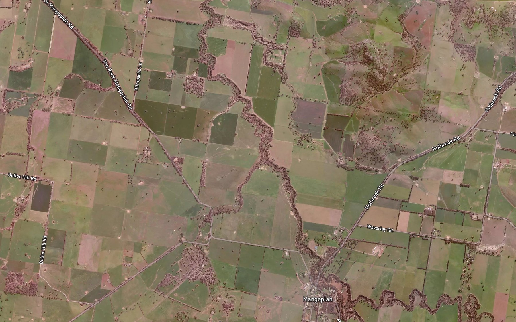 Satellite map of the Deadmans Gully