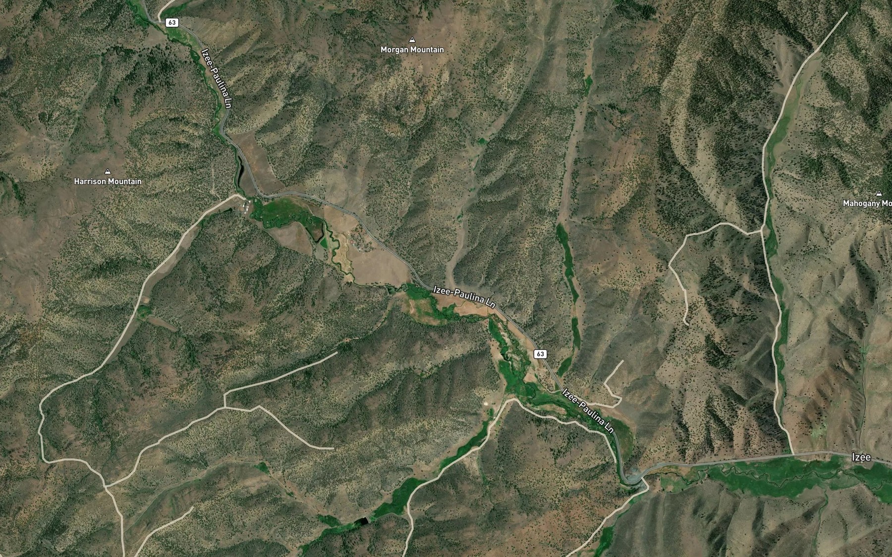 Satellite map of the Elkhorn Creek