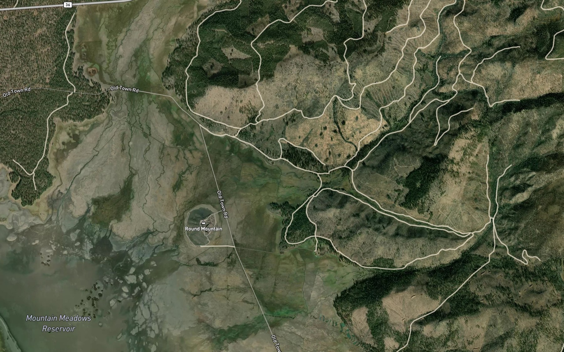 Satellite map of the Duffy Creek