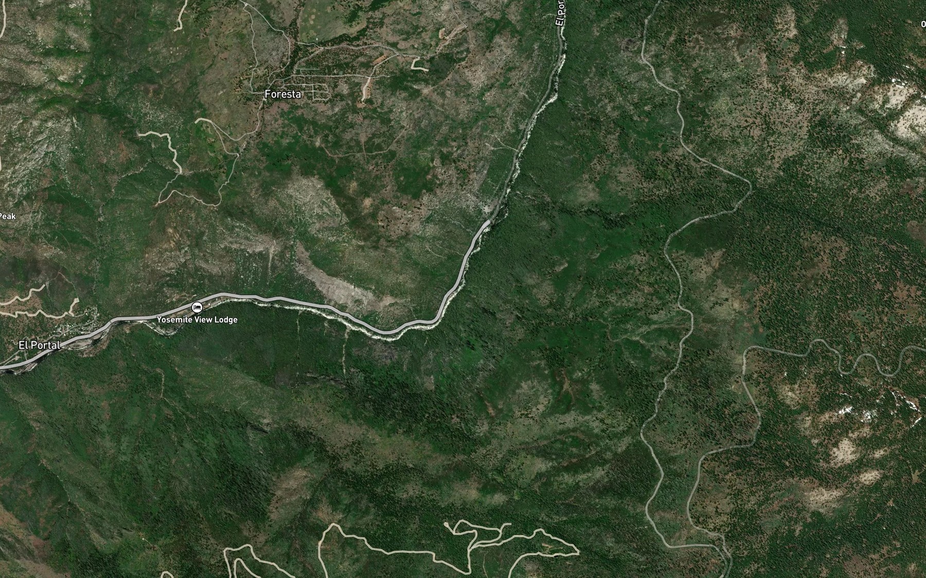 Satellite map of the Avalanche Creek
