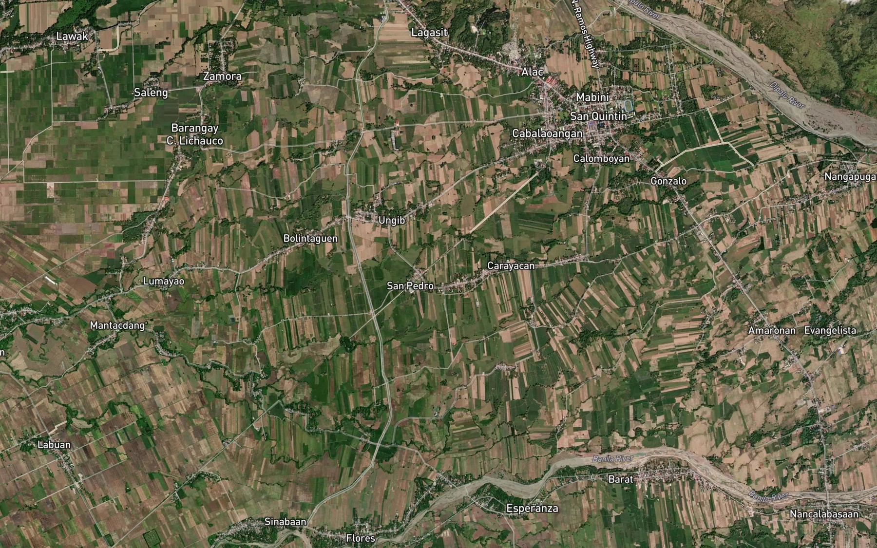Satellite map of the Gonzalo River