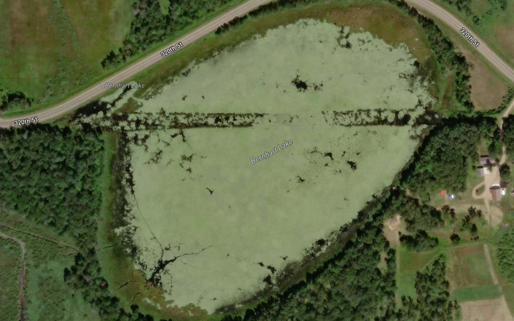 Satellite map of the Bernhart Lake