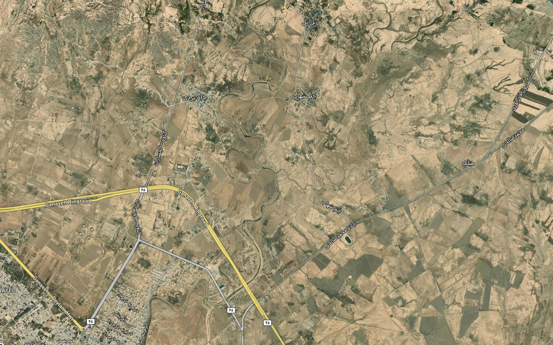 Satellite map of the Darreh-ye Bun