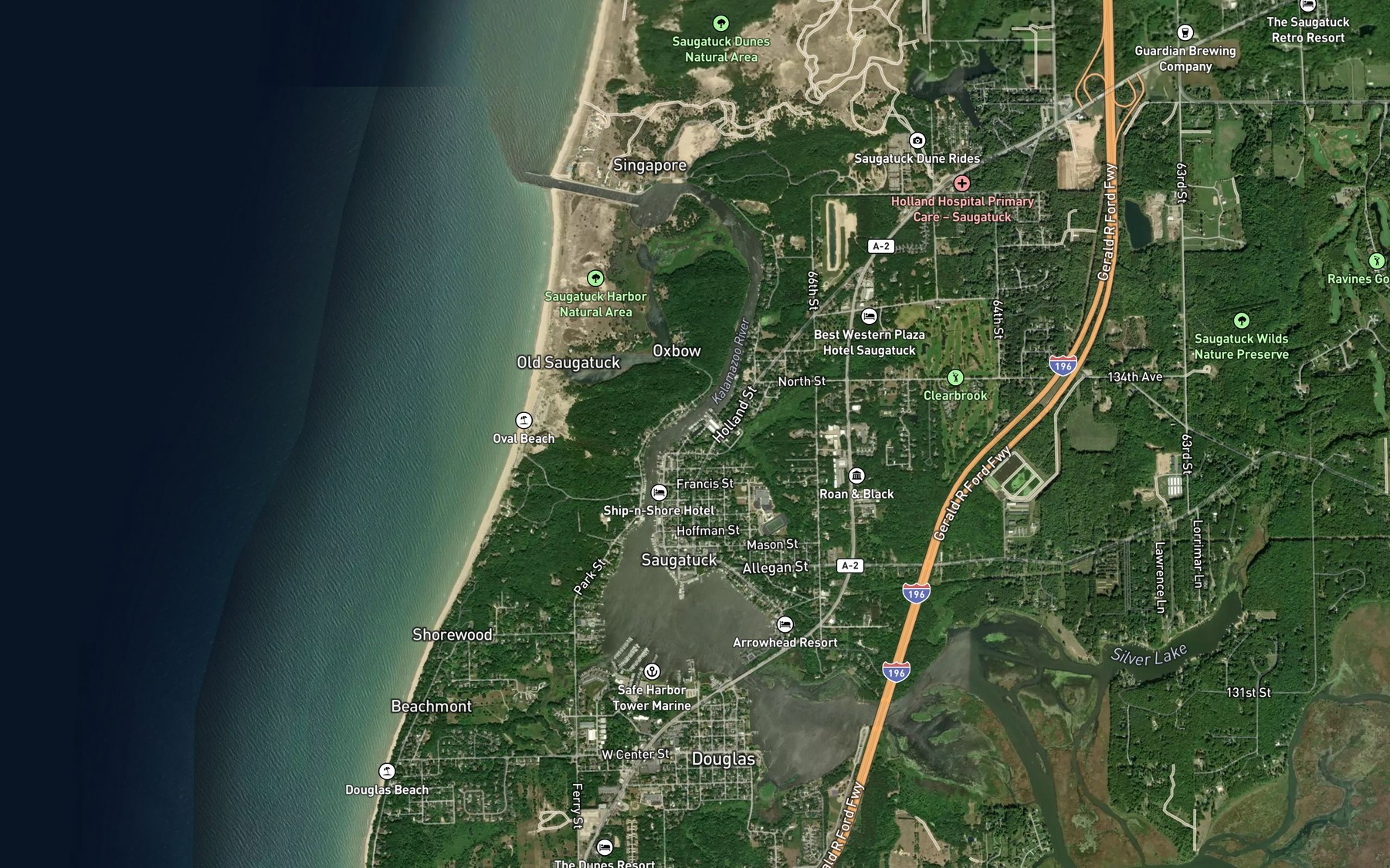 Satellite map of the Goshorn Creek