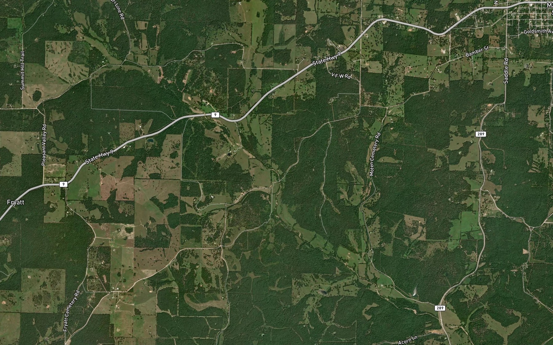 Satellite map of the Water Fork Branch