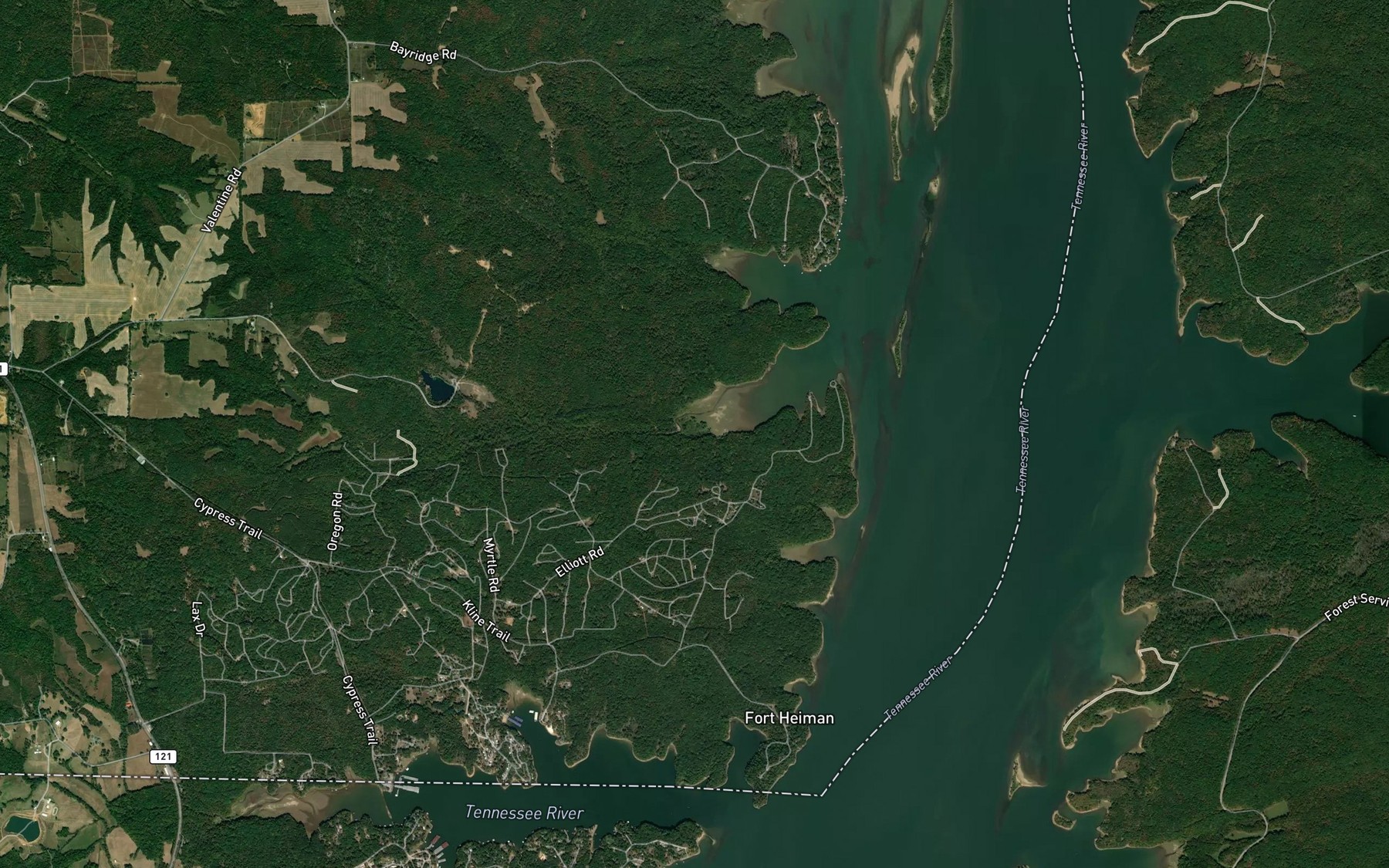Satellite map of the Shannon Creek