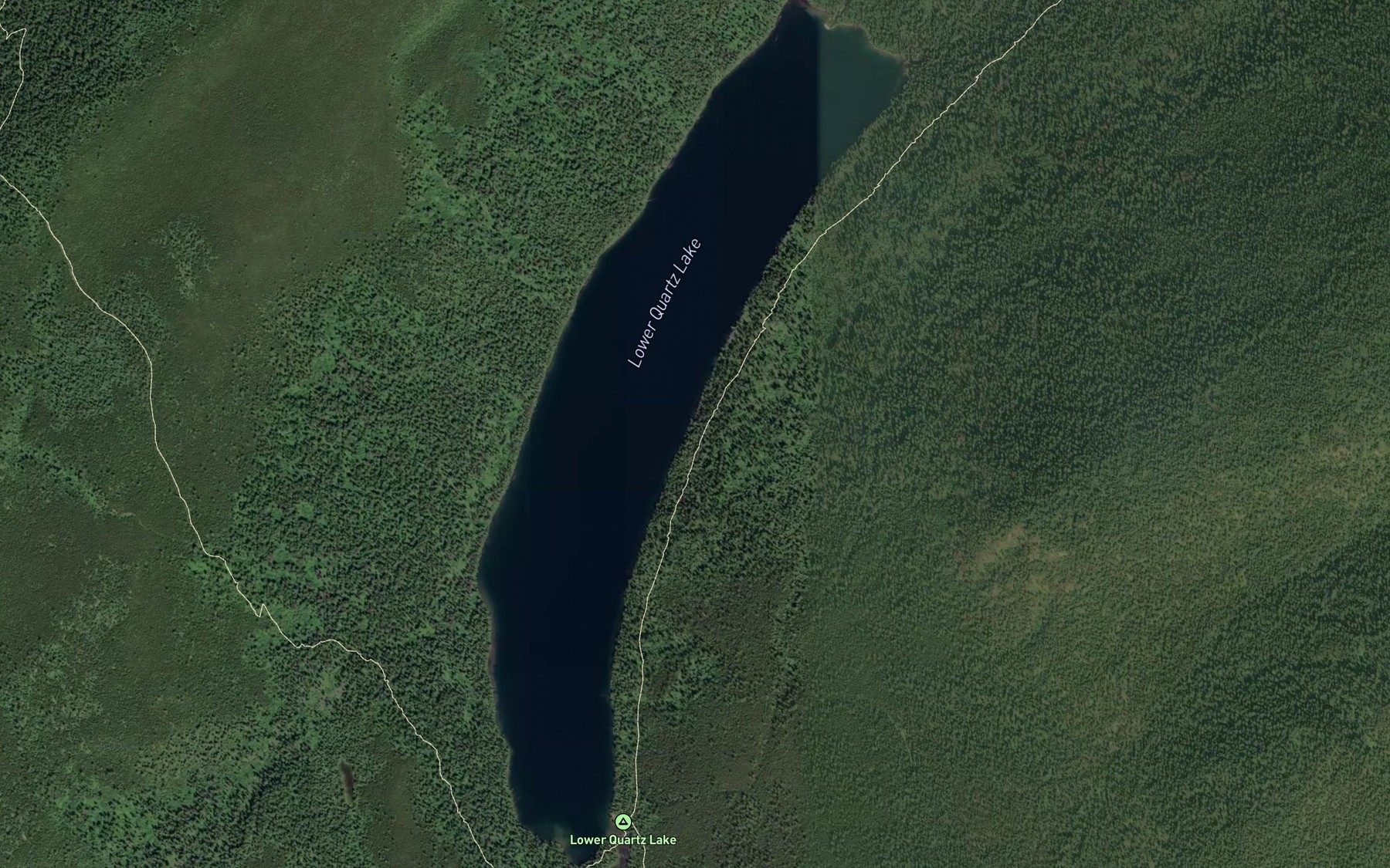 Satellite map of the Lower Quartz Lake