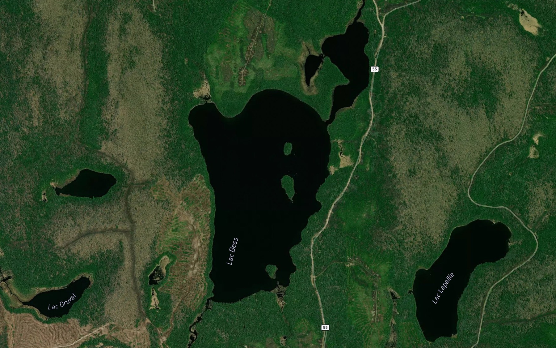 Satellite map of the Lac Bess