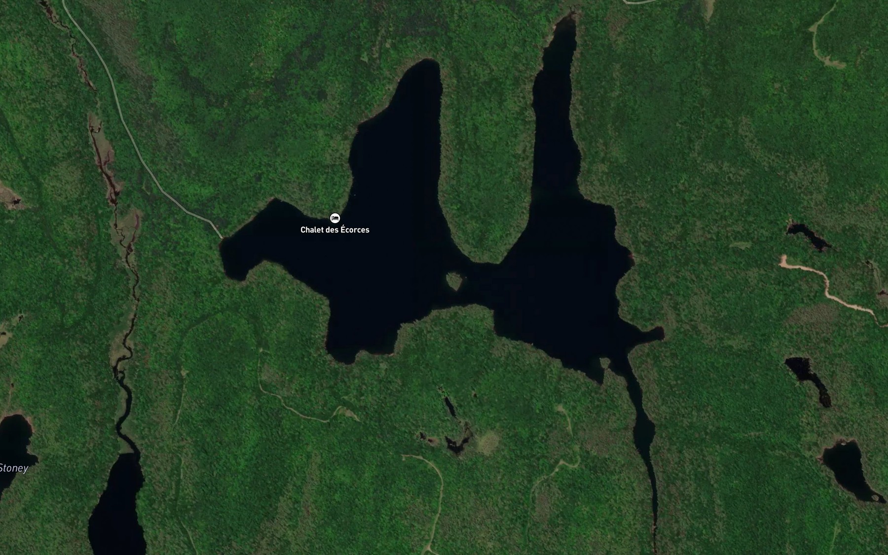 Satellite map of the Lac des Ecorces