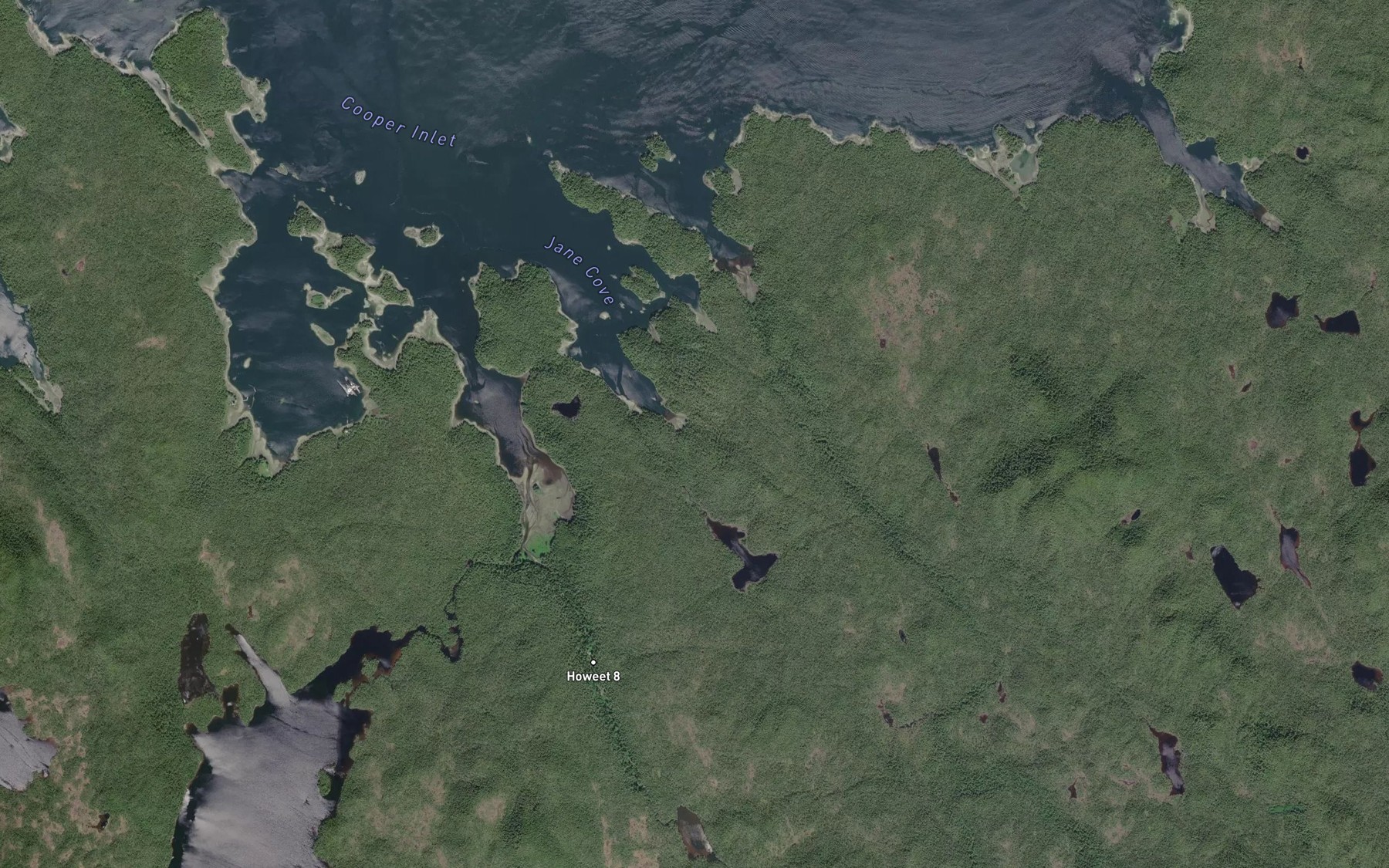 Satellite map of the Jane Creek