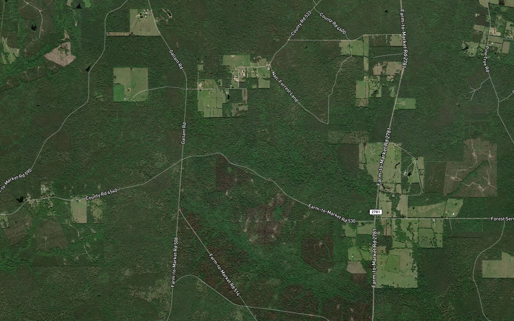 Satellite map of the Smith Branch