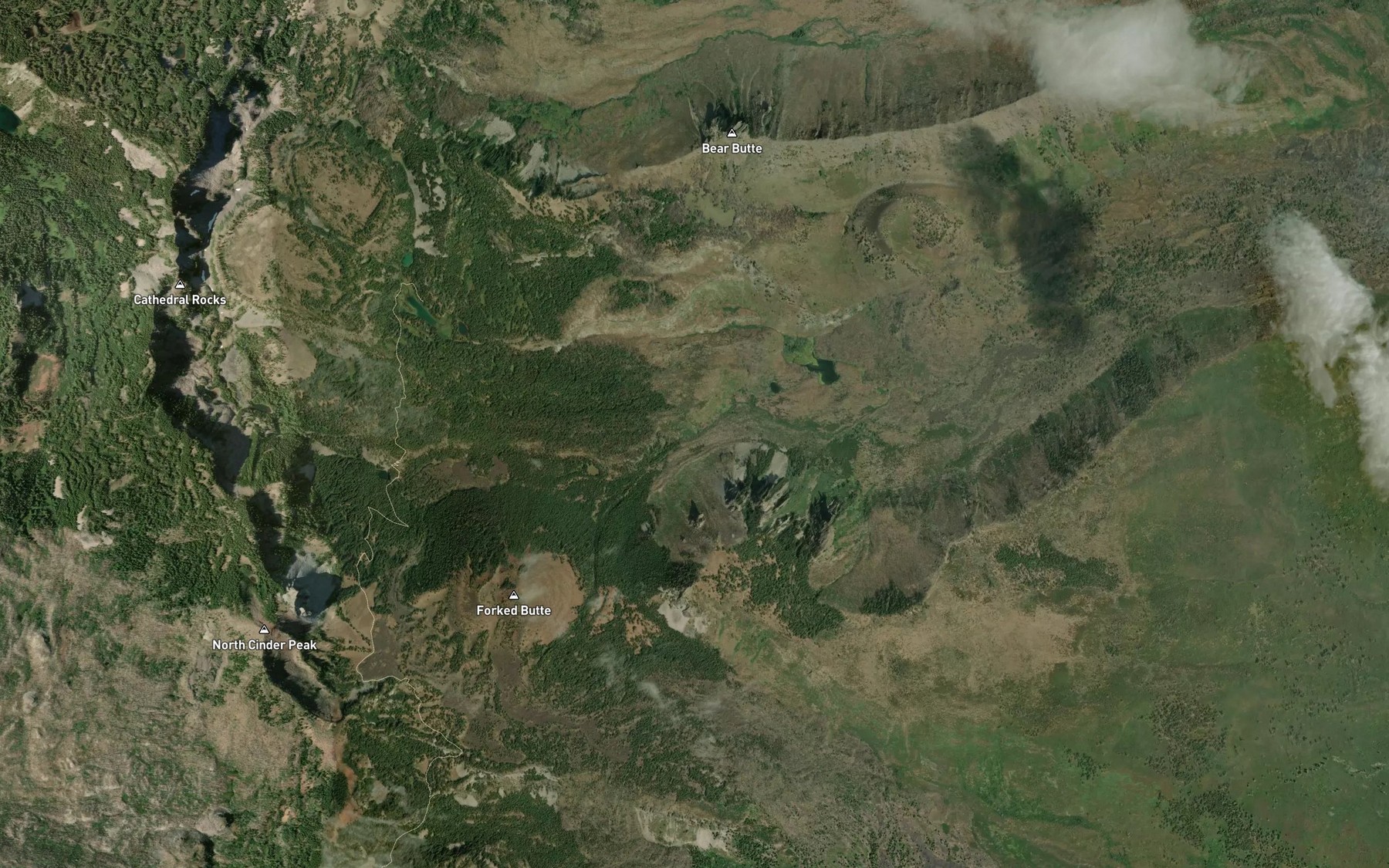Satellite map of the Lava Spring