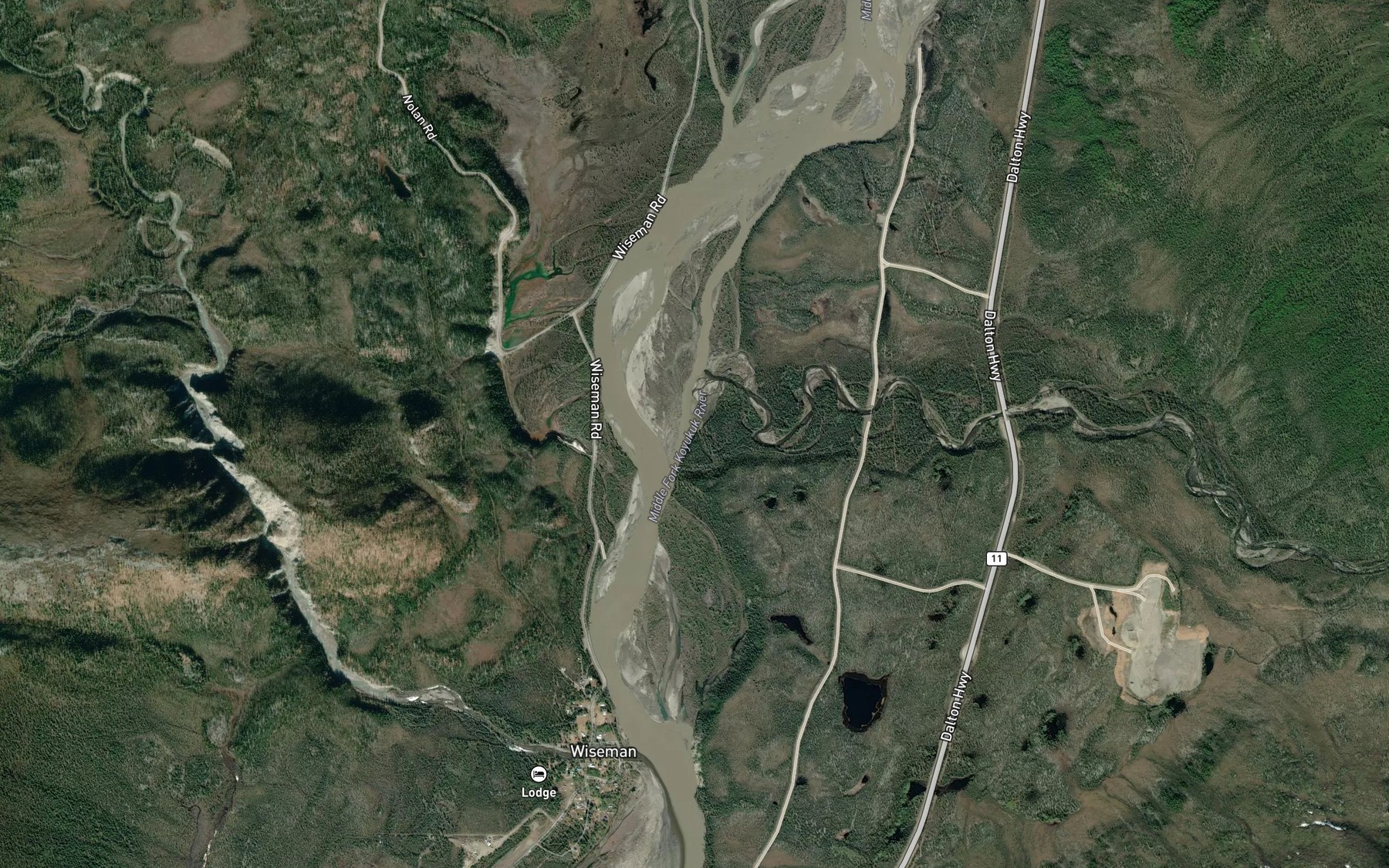 Satellite map of the Minnie Creek
