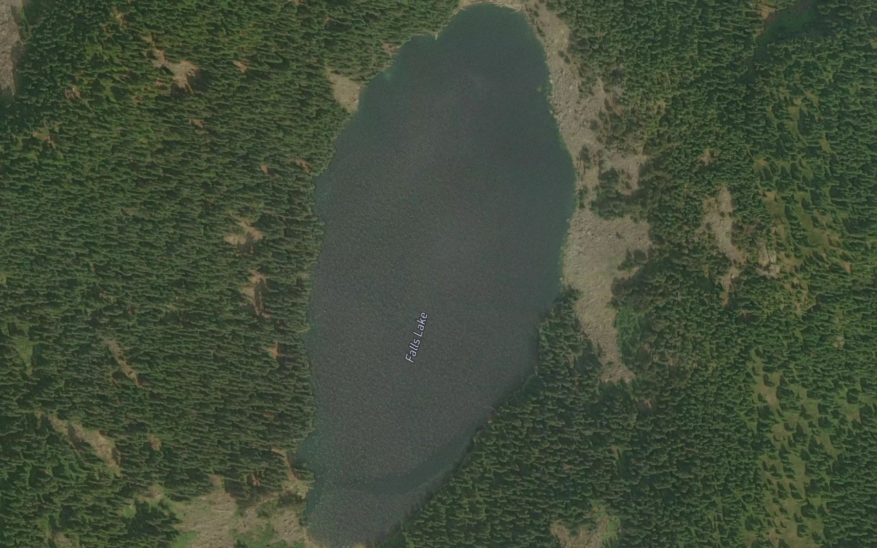 Satellite map of the Falls Lake