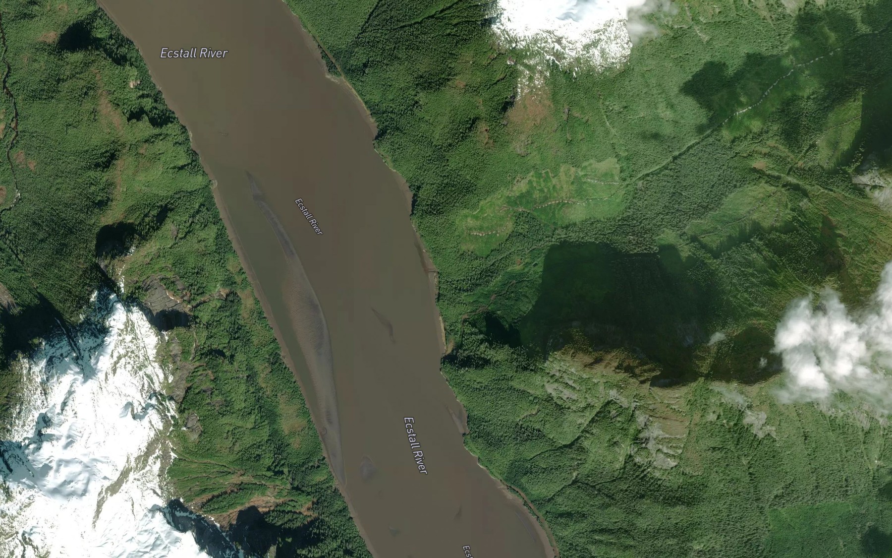Satellite map of the Cuthbert Creek