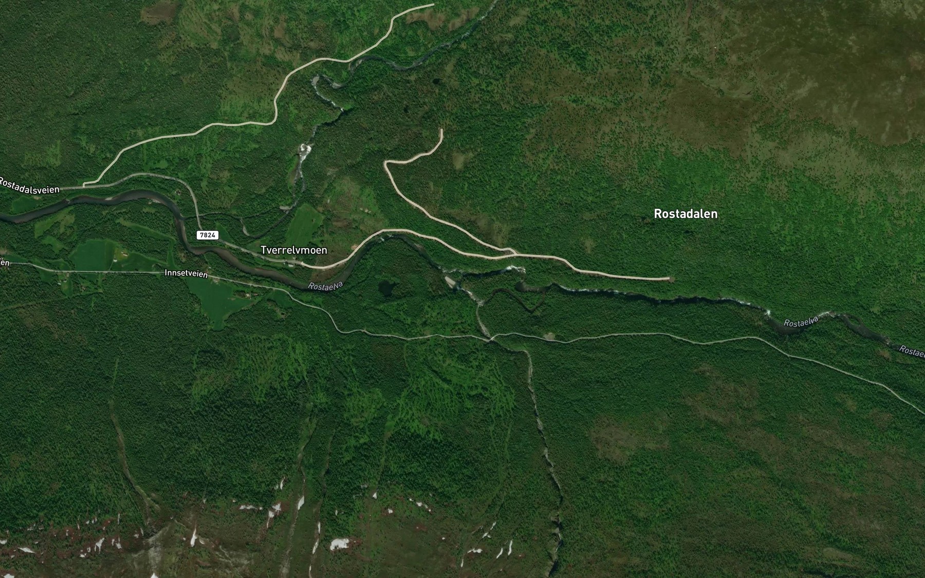 Satellite map of the Tomasfossen