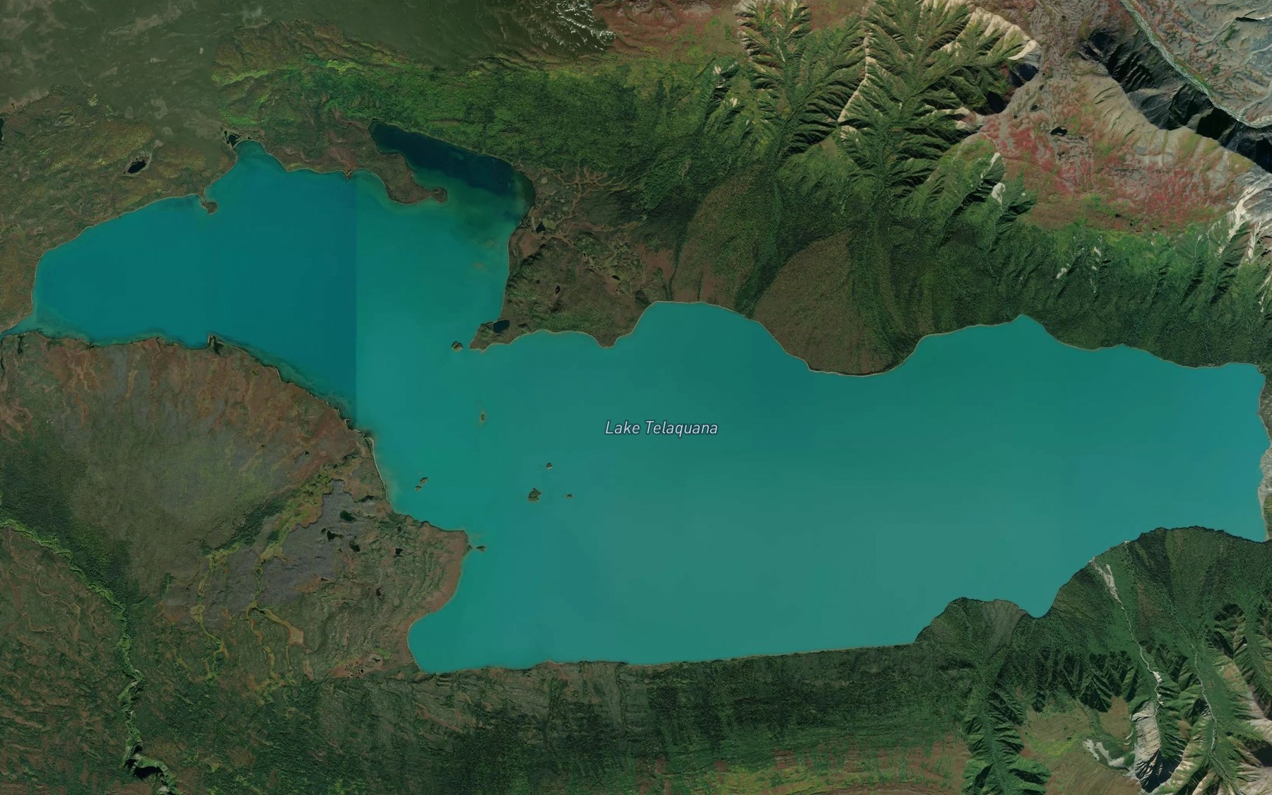 Satellite map of the Telaquana Lake
