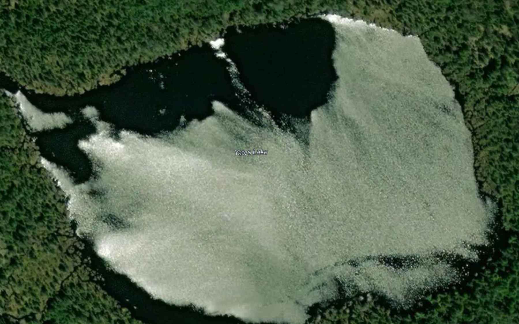 Satellite map of the Yates Lake