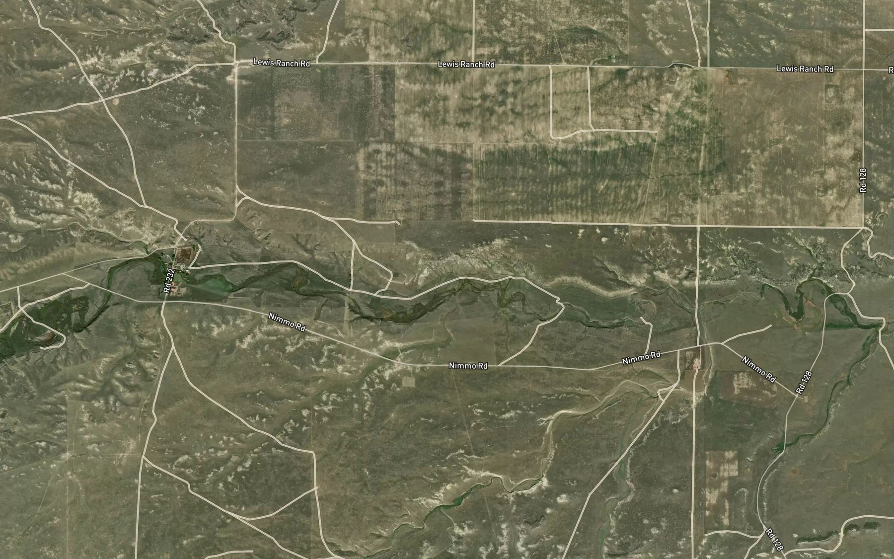 Satellite map of the Carey Horse Creek Ditch Number 6