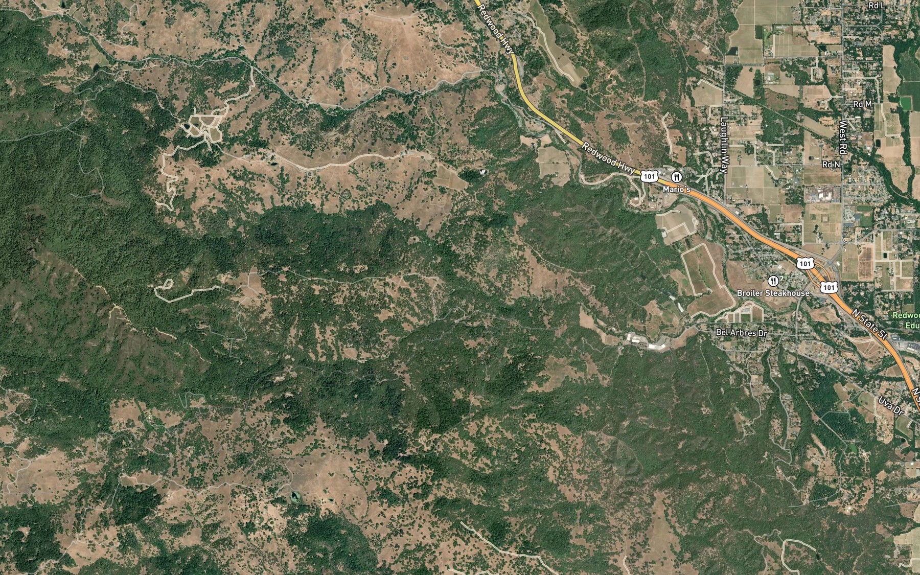 Satellite map of the Eldridge Creek (historical)