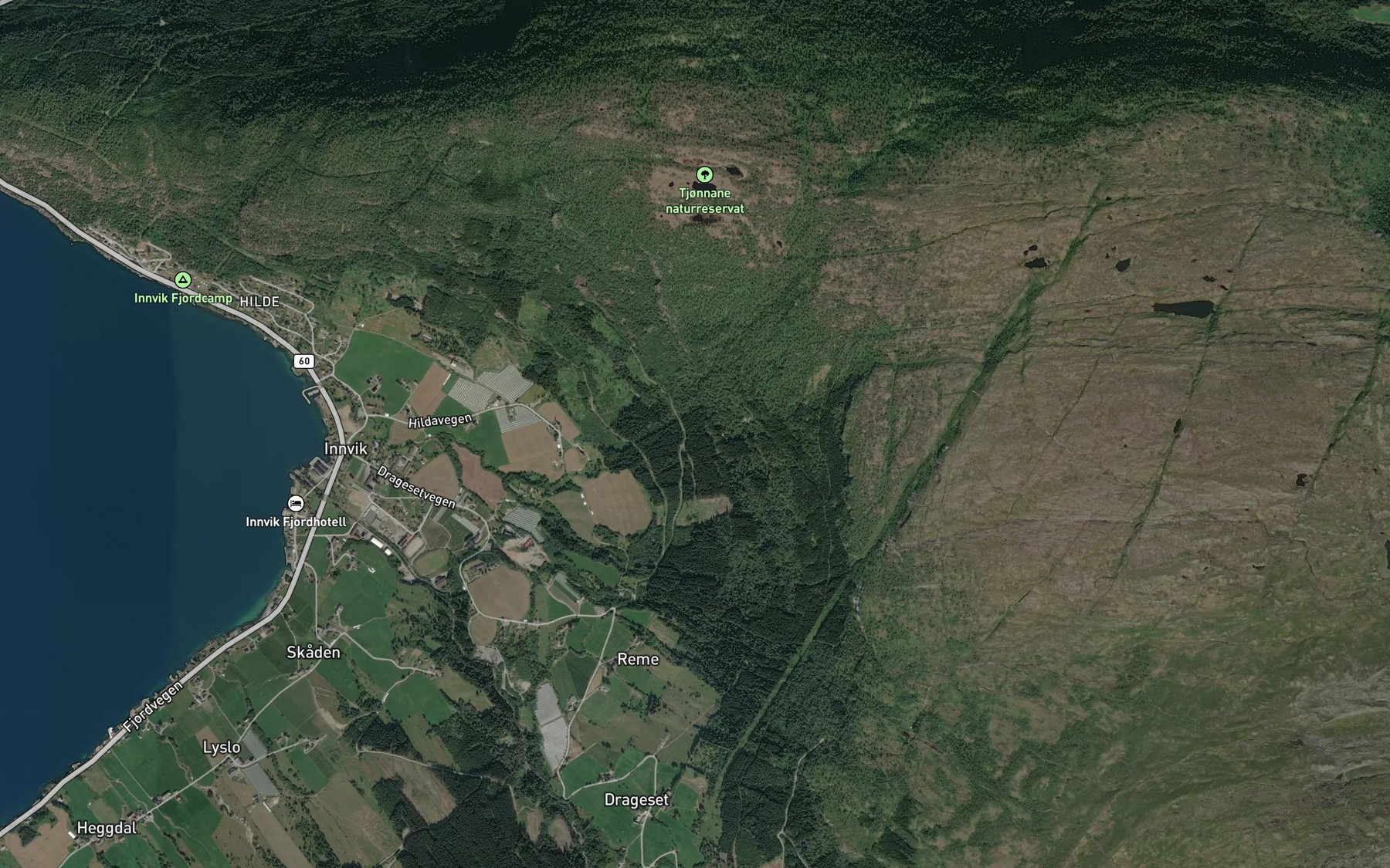 Satellite map of the Hildeelva