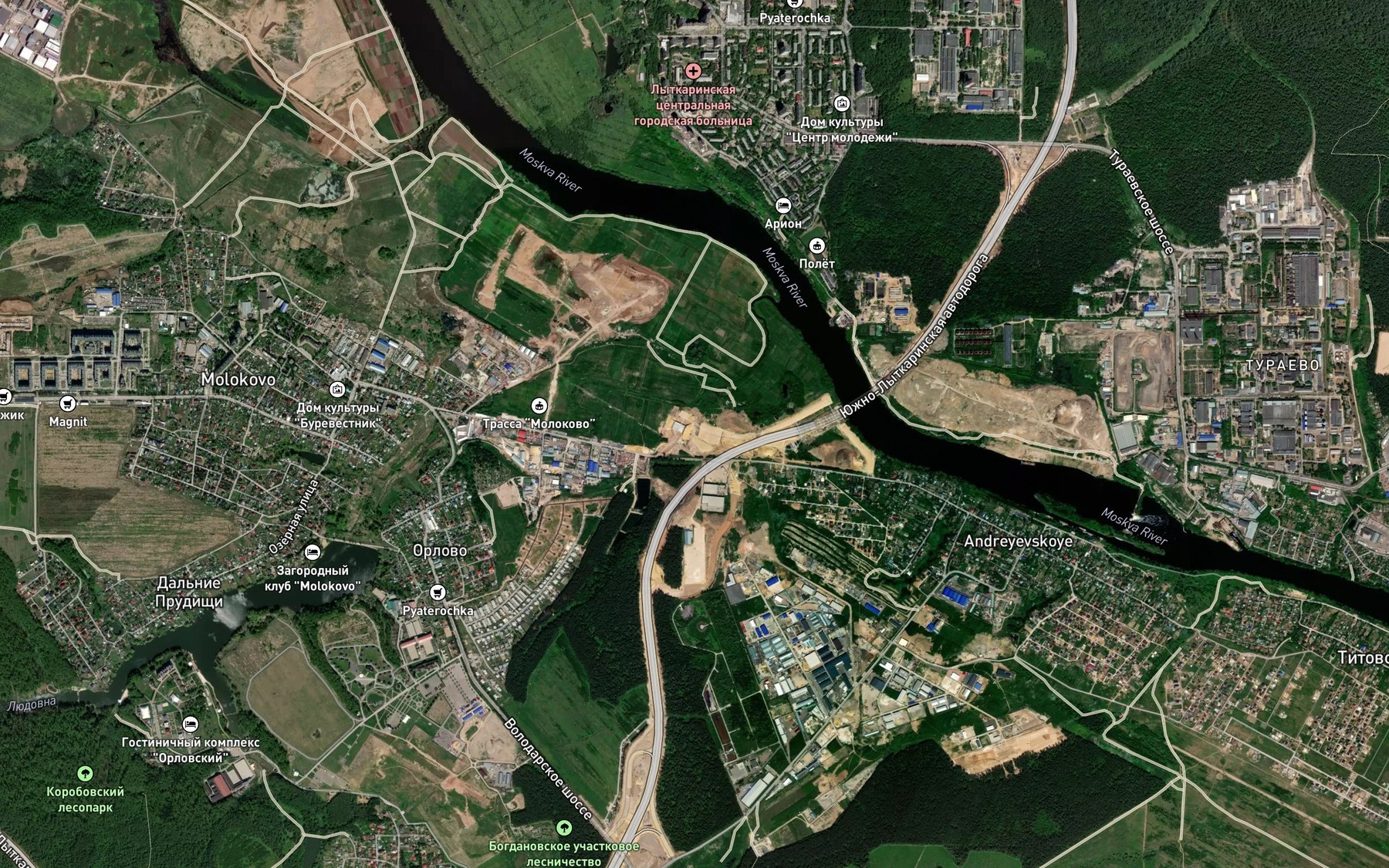 Satellite map of the Lyudovna