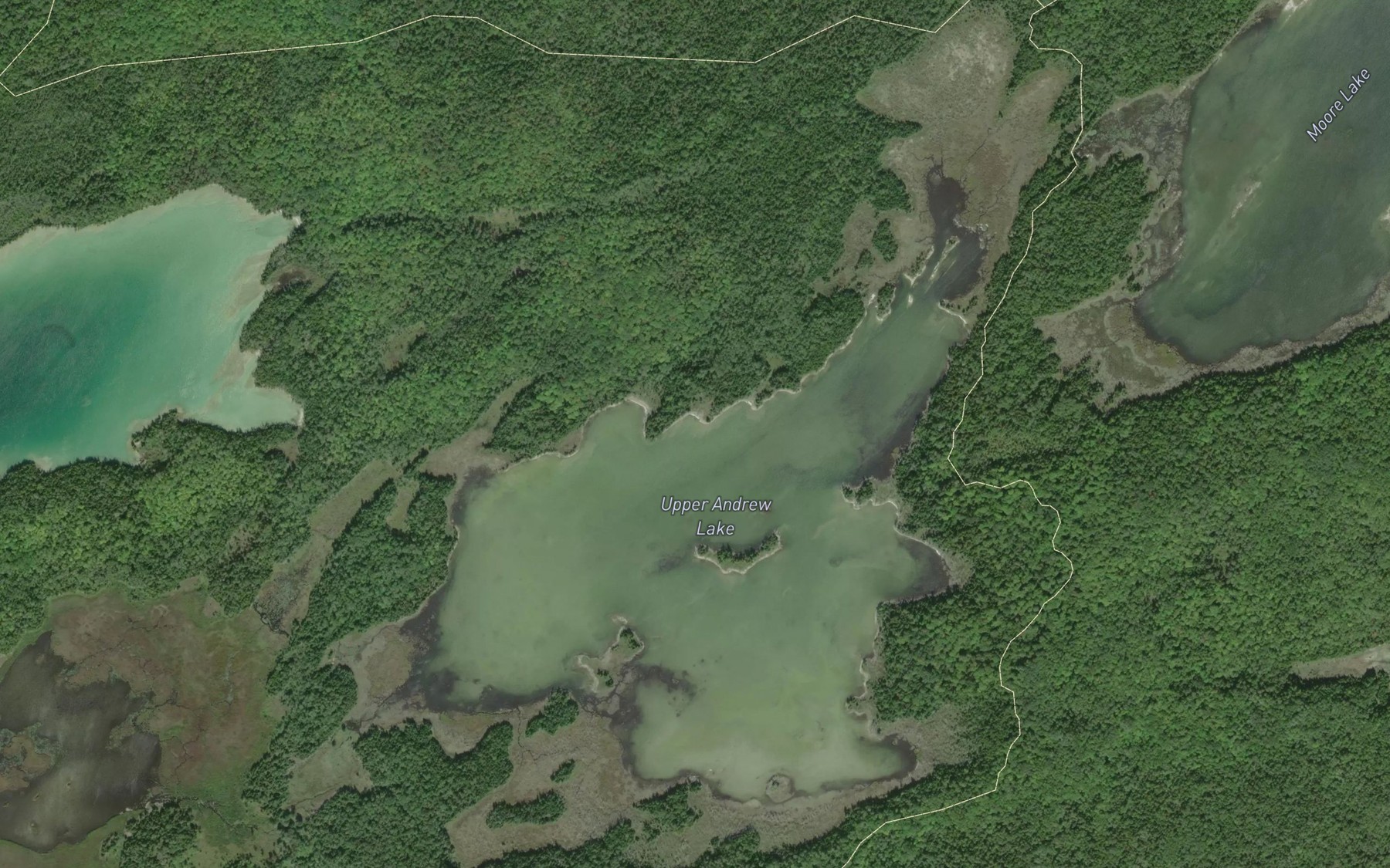 Satellite map of the Upper Andrew Lake