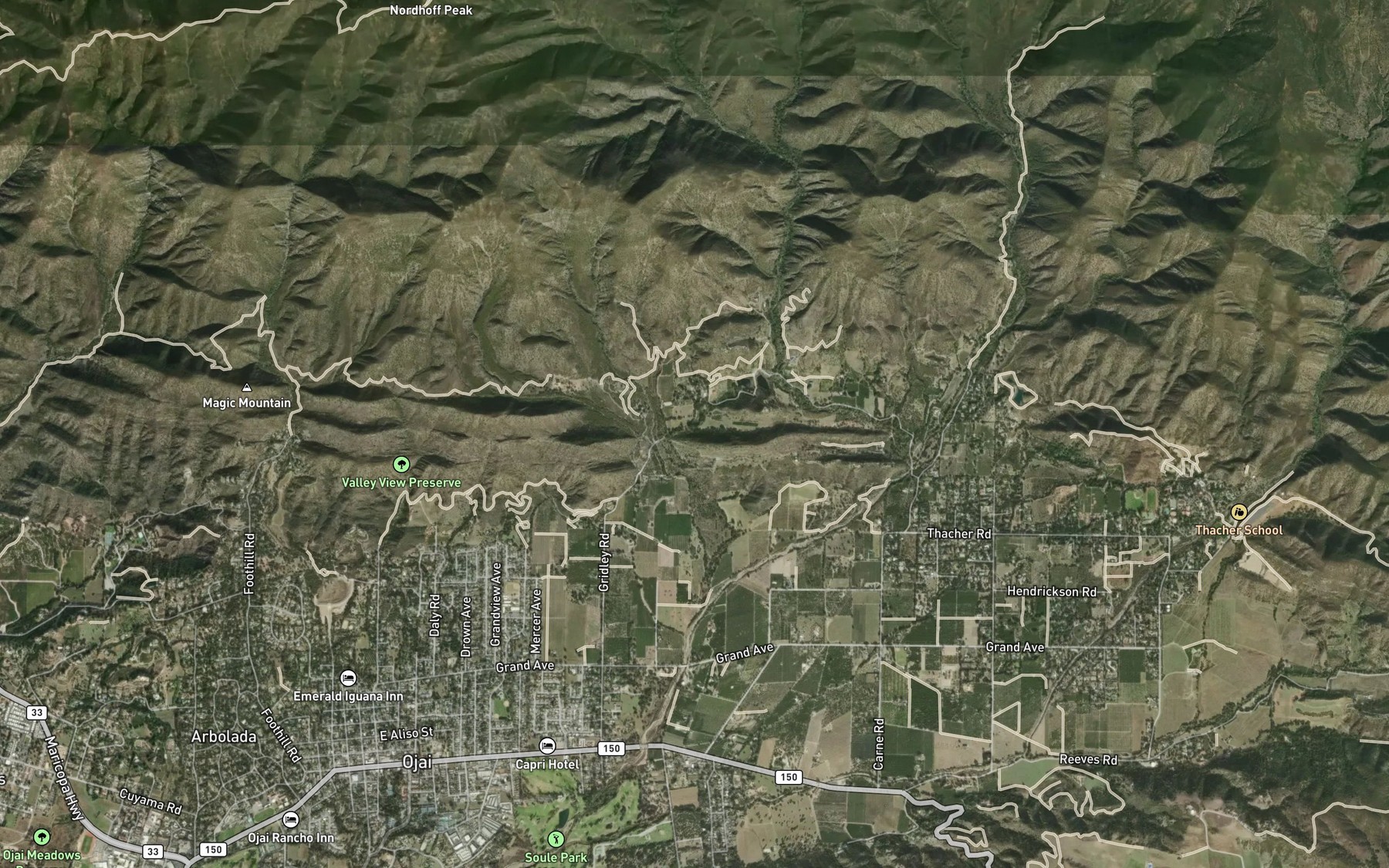 Satellite map of the Sulphur Spring