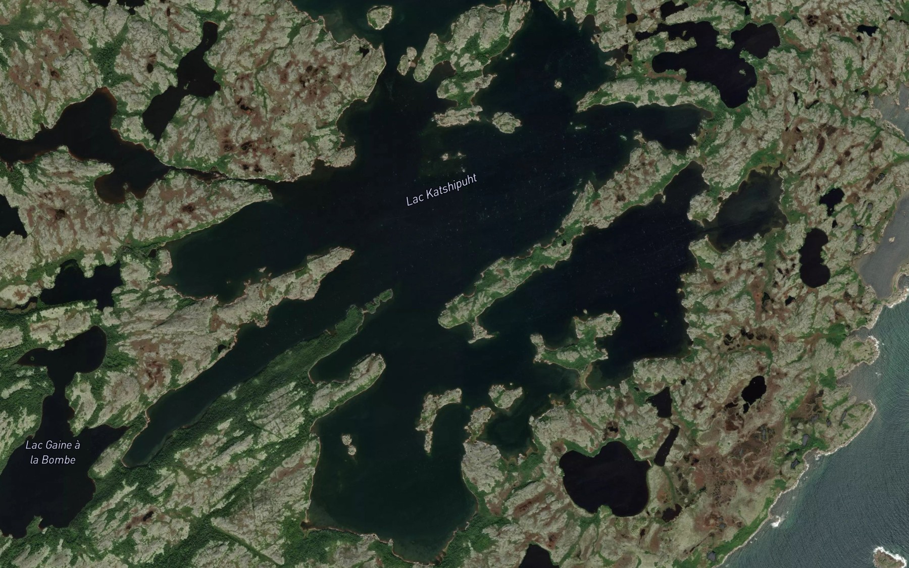 Satellite map of the Lac Katshipuht