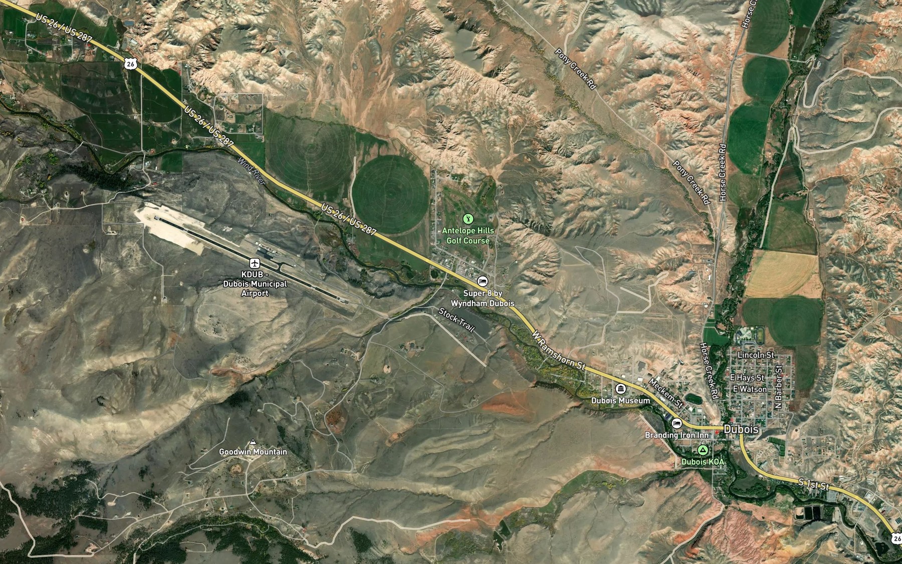 Satellite map of the Taylor Creek