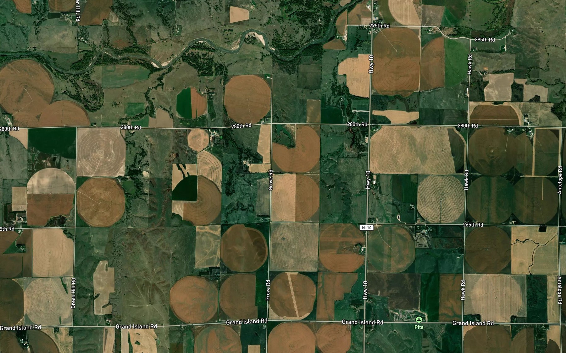 Satellite map of the Gunst Reservoir
