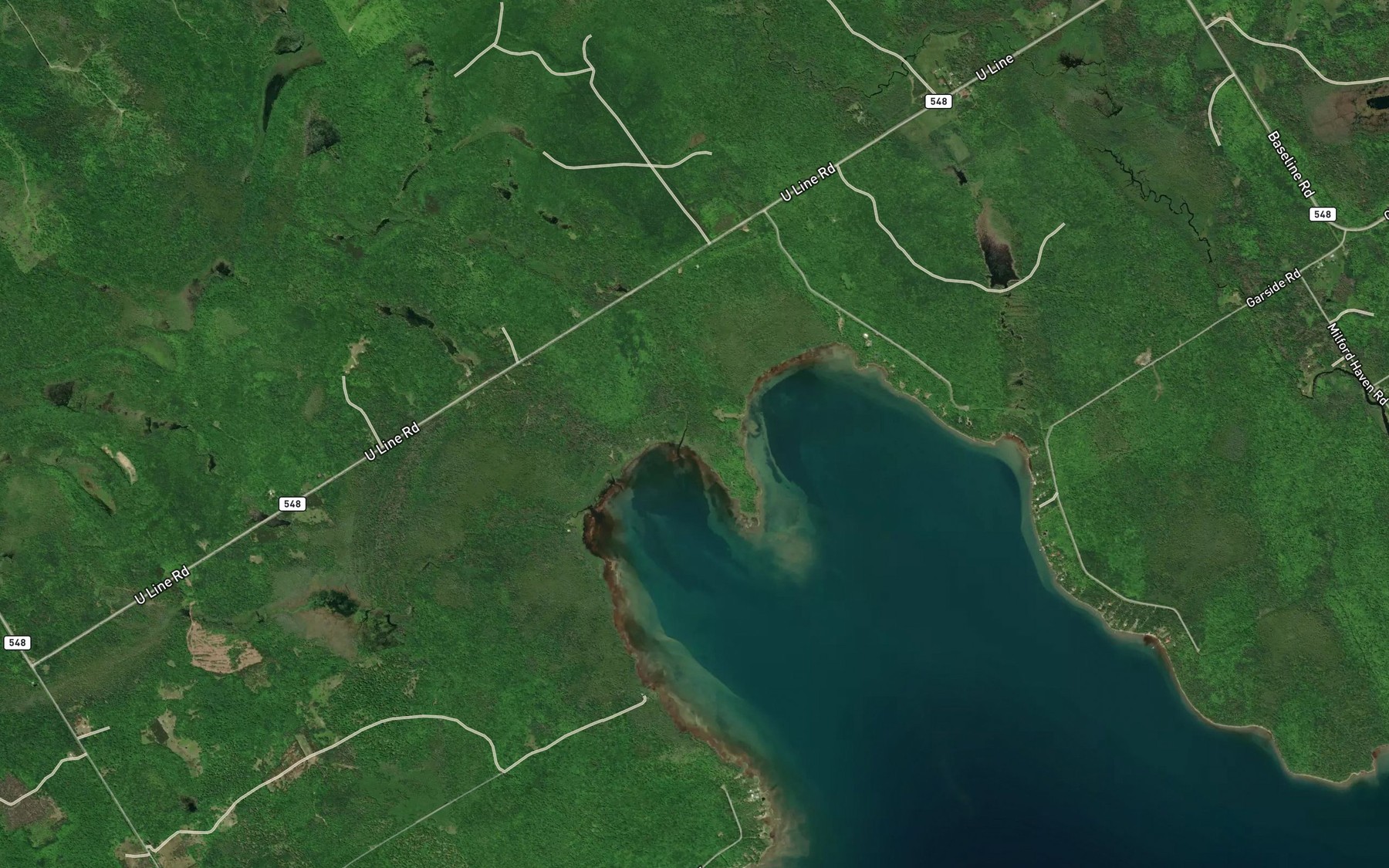 Satellite map of the Brown's Creek