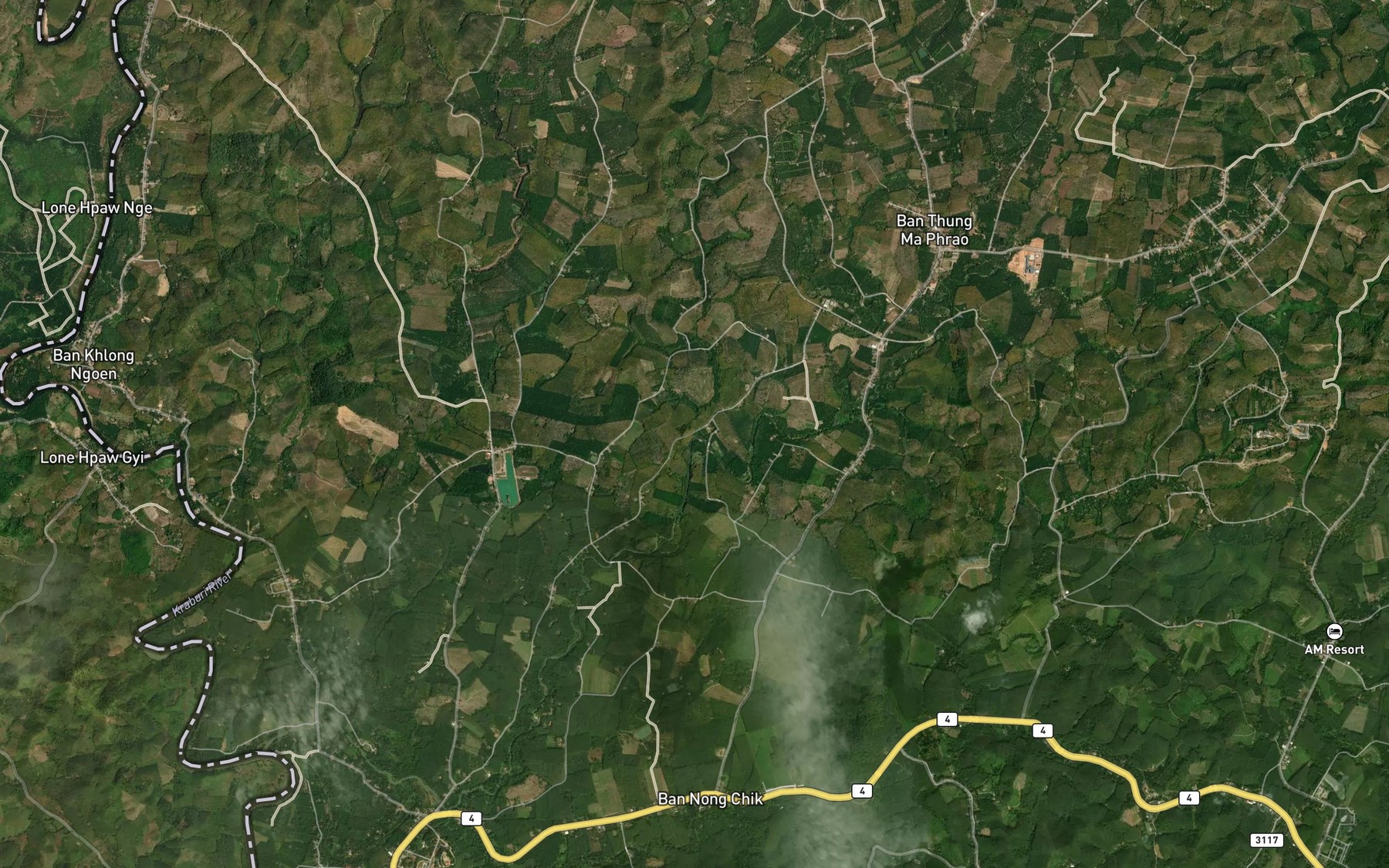 Satellite map of the Khlong Yai Ngu