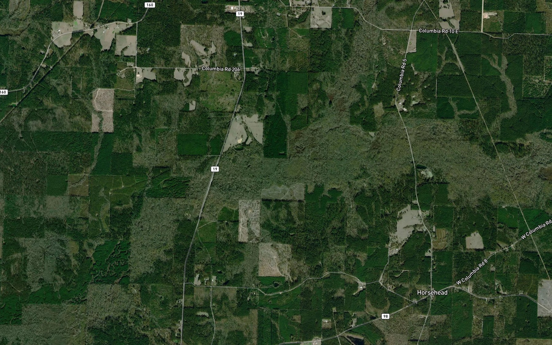 Satellite map of the Hurricane Creek