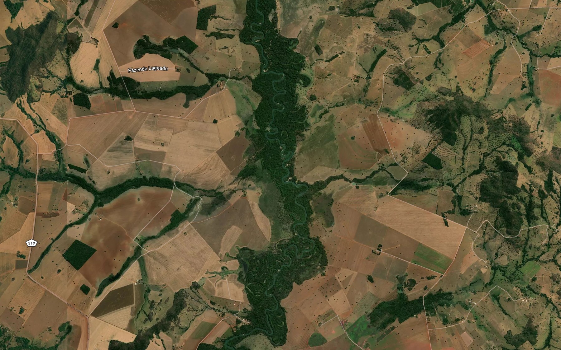 Satellite map of the Corrego Lajeado