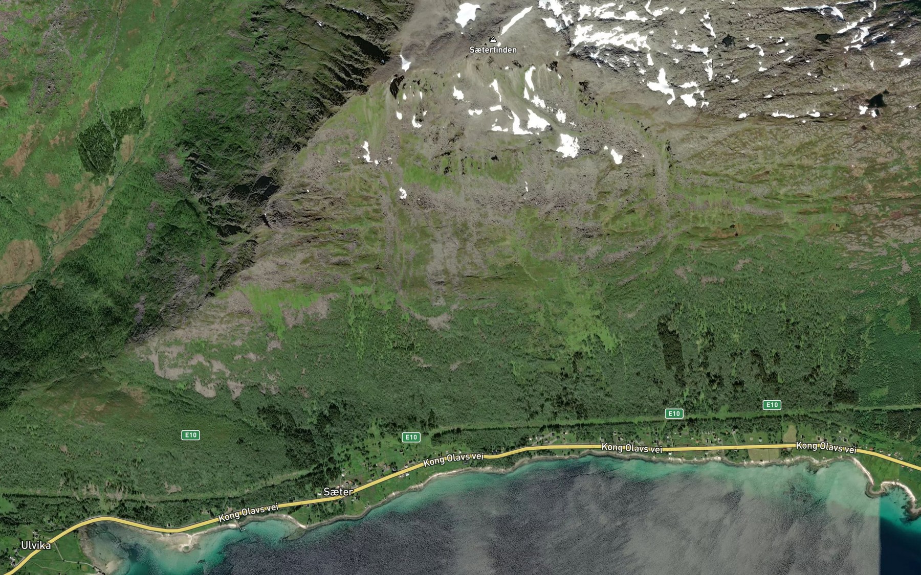 Satellite map of the Kleivfjelltjonna