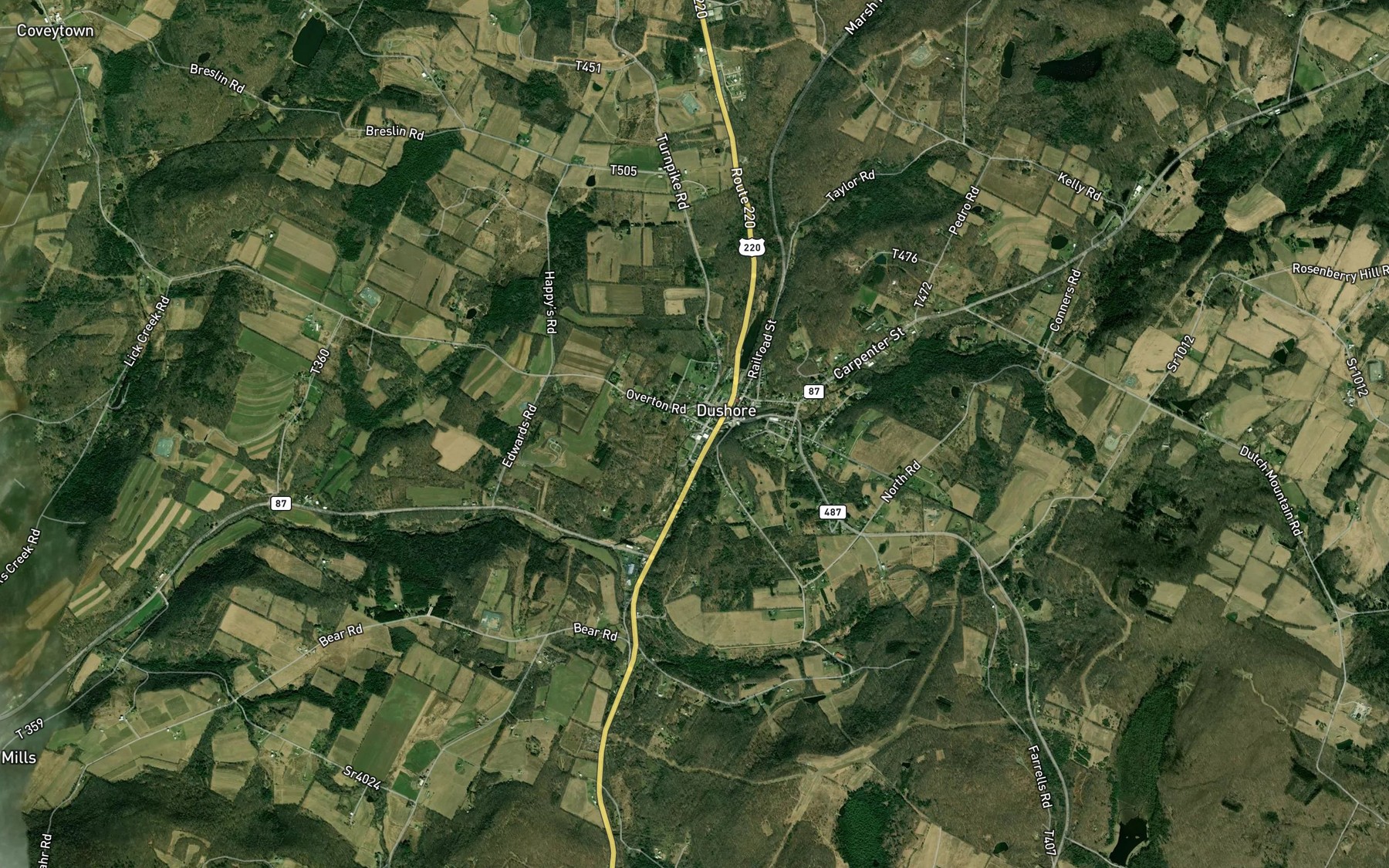 Satellite map of the Marsh Run