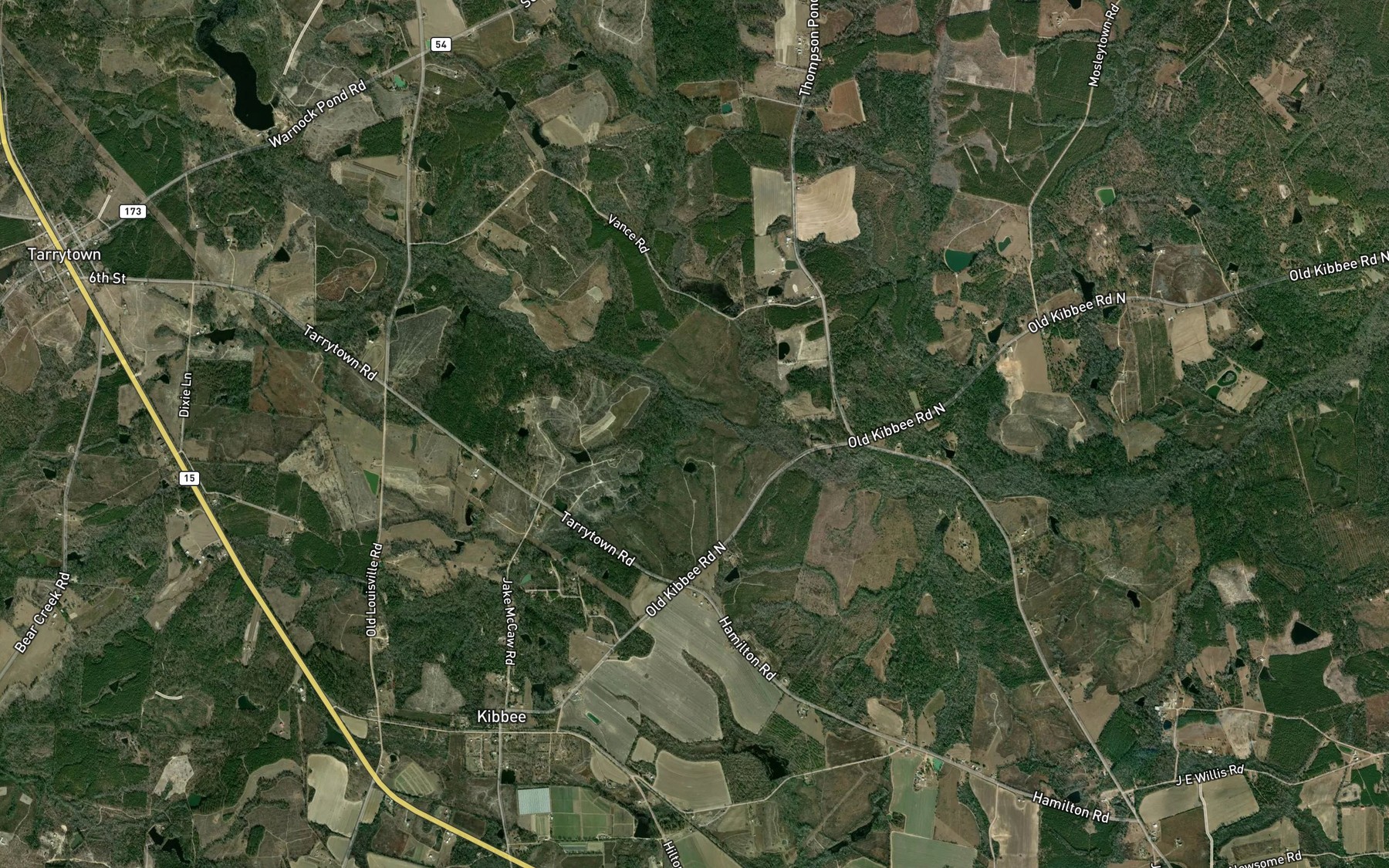 Satellite map of the Shotbag Creek